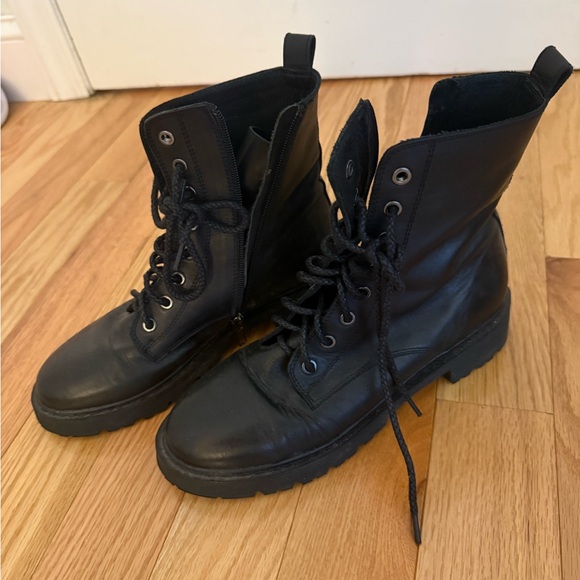 Jo Mercer Black Combat Boots - Picture 1 of 6